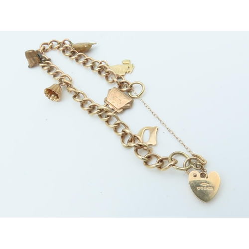 552 - 9 Carat Yellow Gold Charm Bracelet