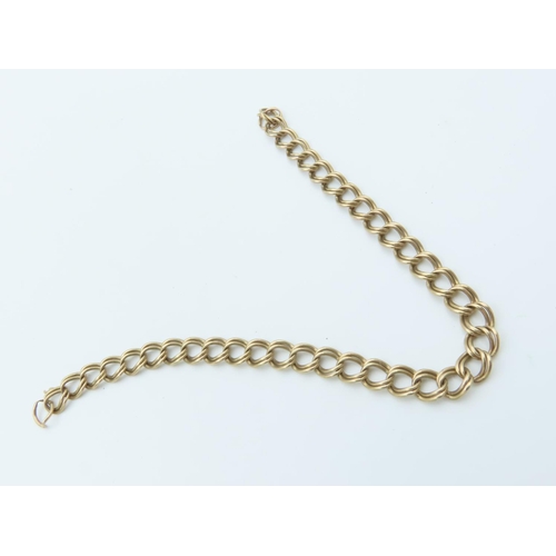 554 - 9 Carat Yellow Gold Chain of Interlinking Design Length 20cm