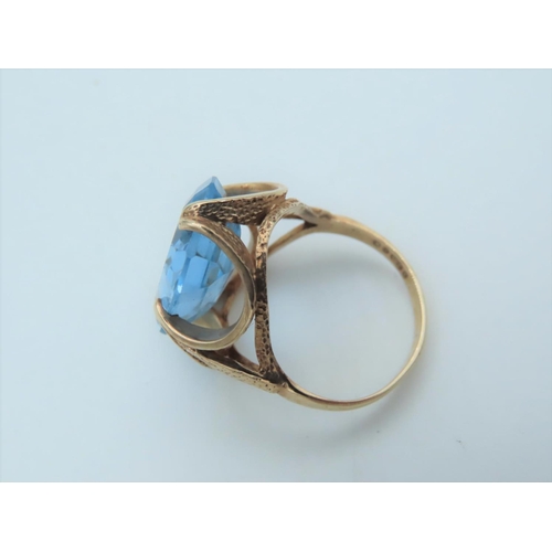 556 - Topaz Set 9 Carat Gold Ring Good Colour 9 Carat Gold Size K