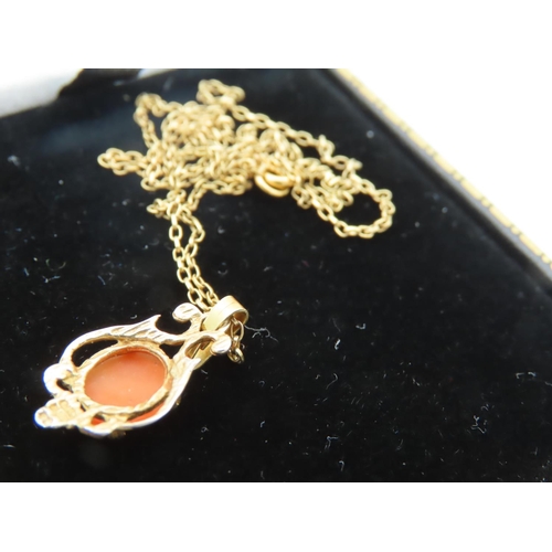 573 - Cameo Set Ladies 9 Carat Gold Pendant Necklace Set on 9 Carat Gold Chain