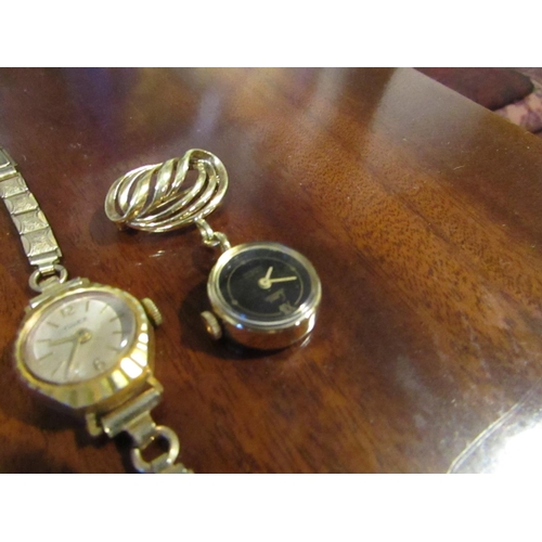 581 - Two Ladies Watches One with Brooch Aperture