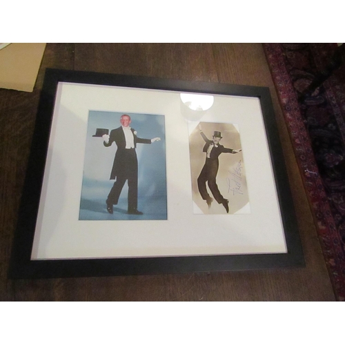 586 - Photographic Portrait of Fred Astaire Signed Sepia Print Cut Cornered Mounted with a Colour Photogra... 