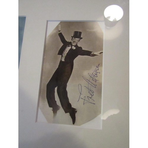 586 - Photographic Portrait of Fred Astaire Signed Sepia Print Cut Cornered Mounted with a Colour Photogra... 