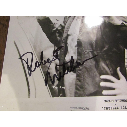 588 - Film Still Thunder Road Starring Robert Mitchum Signed by the Actor Approximately 8 Inches High x 9 ... 