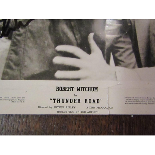 588 - Film Still Thunder Road Starring Robert Mitchum Signed by the Actor Approximately 8 Inches High x 9 ... 