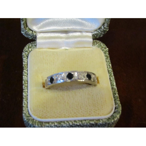 592 - Sapphire and Diamond 9 Carat White Gold Ladies Half Eternity Ring