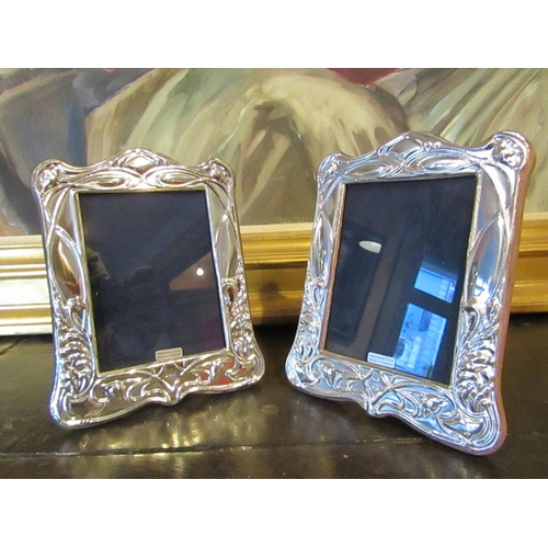 593 - Pair of Solid Silver Photograph Frames Each Approximately 8 Inches High x 5 Inches Wide Hallmarked