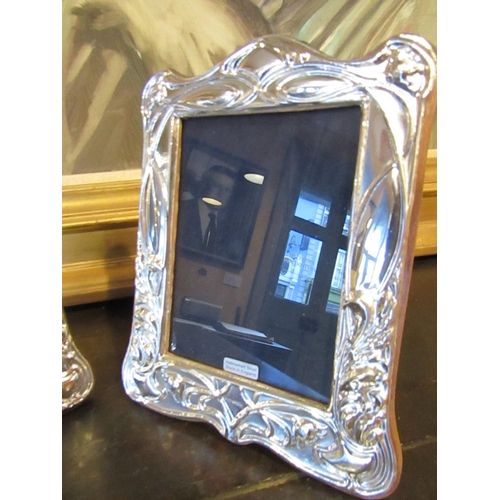 593 - Pair of Solid Silver Photograph Frames Each Approximately 8 Inches High x 5 Inches Wide Hallmarked