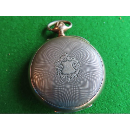 597 - Longines Solid Silver Cased Pocket Watch with Attractively Detailed Hands Engraved Decoration to Ver... 