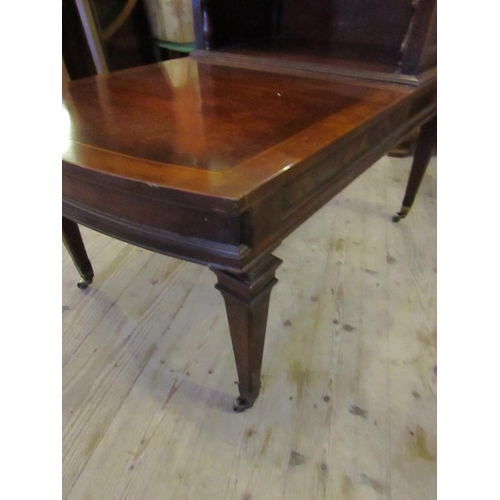 602 - Figured Mahogany Two Tier Side Table above Tapering Supports Bow Front Approximately 18 Inches Wide ... 