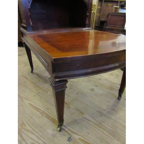 602 - Figured Mahogany Two Tier Side Table above Tapering Supports Bow Front Approximately 18 Inches Wide ... 