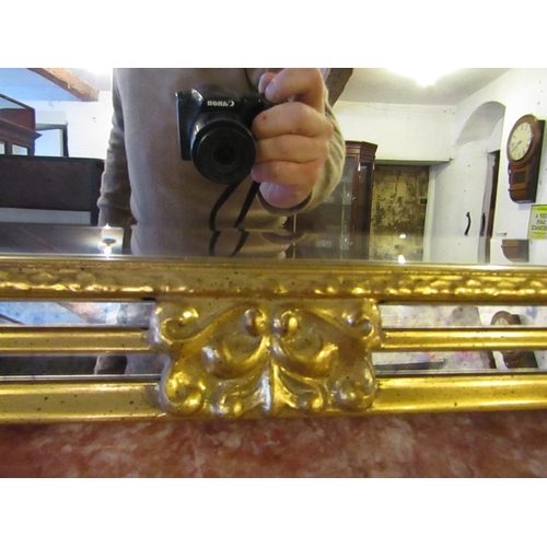 610 - Gilded Wall Mirror Rectangular Form with Inset Mirror Panels Approximately 46 Inches High x 32 Inche... 