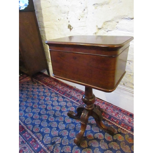 612 - Irish William IV Rosewood Workbox on Original Pod Support Well Carved Approximately 19 Inches Wide x... 