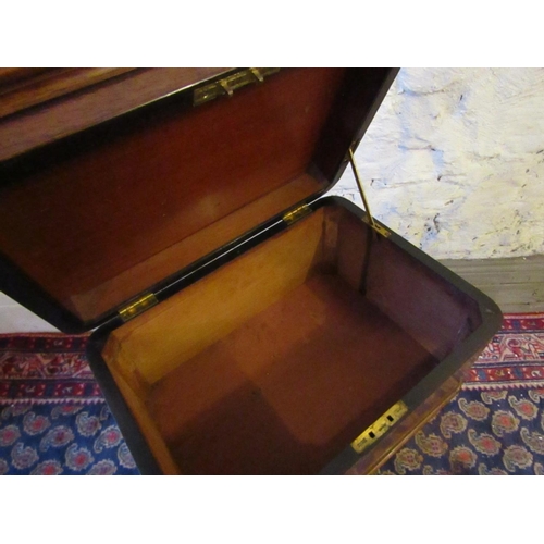 612 - Irish William IV Rosewood Workbox on Original Pod Support Well Carved Approximately 19 Inches Wide x... 