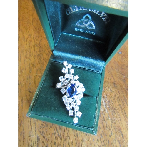 626 - Sapphire and Diamond Ladies Ring Mounted on 18 Carat Gold Sapphire of Attractive Colour, Diamonds Ap... 