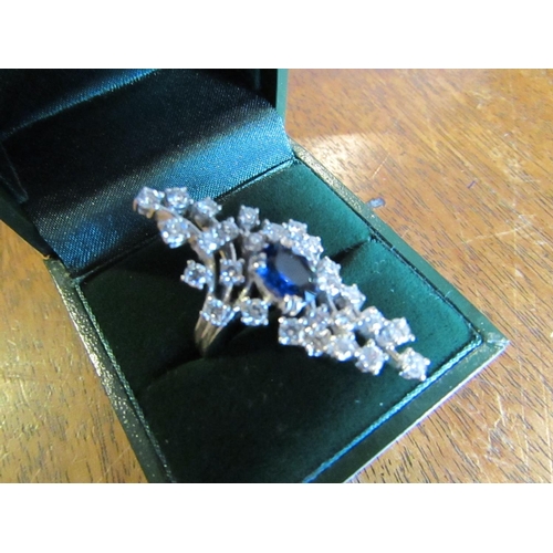 626 - Sapphire and Diamond Ladies Ring Mounted on 18 Carat Gold Sapphire of Attractive Colour, Diamonds Ap... 