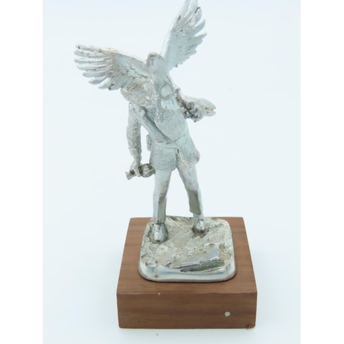 646 - Solid Silver Figure of Man with Falcon Finely Chased and Detailed Approximately 3 Inches High