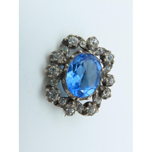 650 - Pale Blue Sapphire Brooch Of Attractive Colour Mounted on 9 Carat Gold