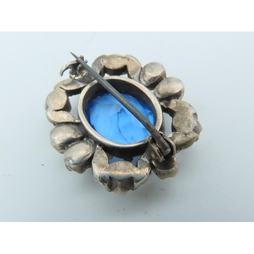 650 - Pale Blue Sapphire Brooch Of Attractive Colour Mounted on 9 Carat Gold