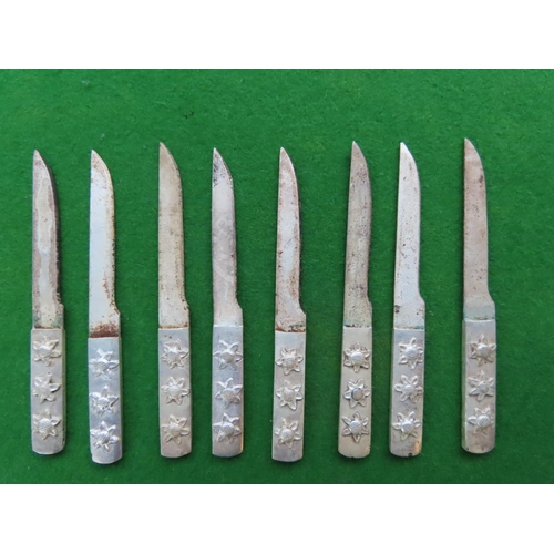 663 - Set of Eight Chinese Daggers with Detailed Decoration to Handles Each Approximately 8 Inches Long