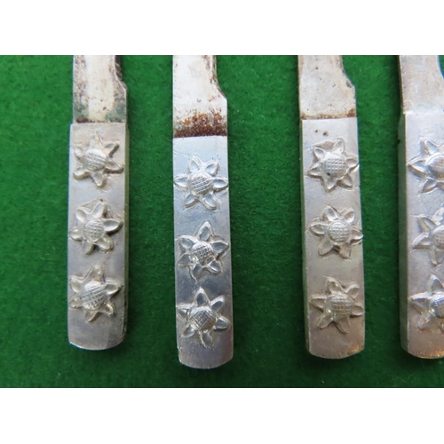 663 - Set of Eight Chinese Daggers with Detailed Decoration to Handles Each Approximately 8 Inches Long