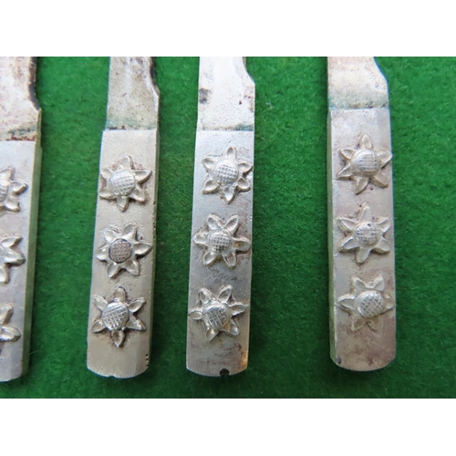 663 - Set of Eight Chinese Daggers with Detailed Decoration to Handles Each Approximately 8 Inches Long