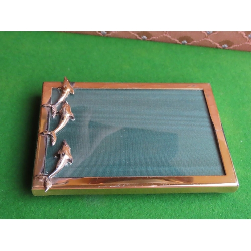 667 - Dolphin Motif Decorated Silver Photograph Frame Approximately 5 Inches High x 4 Inches Wide