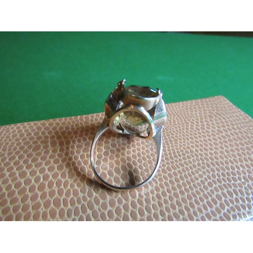 67 - Vintage 9 Carat Gold Ladies Ring Set with Citrine Oval Cut Ring Size P