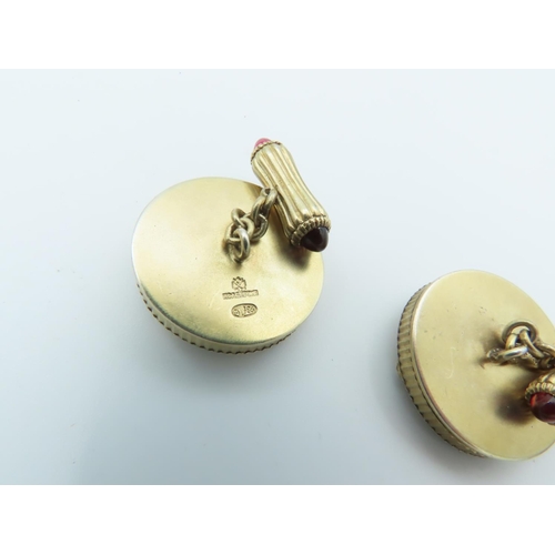 678 - Pair of Silver Gilt Decorated Circular Form Russian Cuff Links