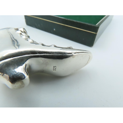 694 - Ladies Boot Motif Solid Silver Mounted Pin Cushion