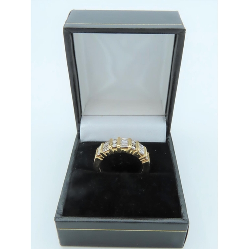 705 - Vintage Diamond Half Eternity Ring Mounted on 18 Carat Gold Front Set with Four Pairs of Round Brill... 