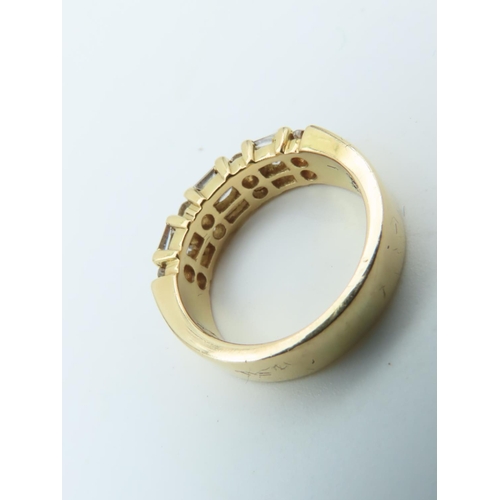 705 - Vintage Diamond Half Eternity Ring Mounted on 18 Carat Gold Front Set with Four Pairs of Round Brill... 