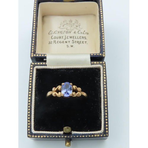 721 - Sapphire Ladies Centre Stone Ring Mounted on 9 Carat Gold Size N