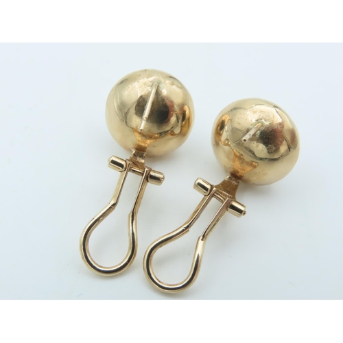 726 - Pair of Mabe Pearl Set Earrings Mounted on 9 Carat Yellow Gold