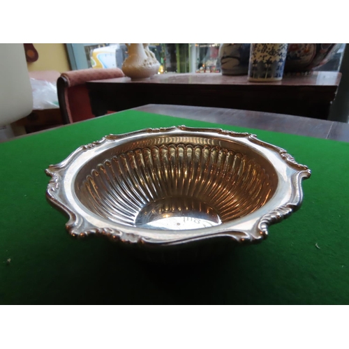 736 - Solid Silver Dish of Open Form with Gadrooned Inner Decoration Approximately 8 Inches Wide