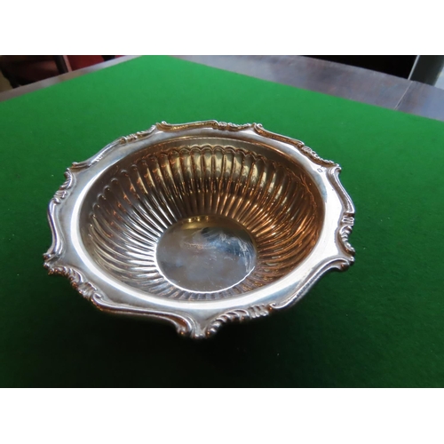 736 - Solid Silver Dish of Open Form with Gadrooned Inner Decoration Approximately 8 Inches Wide