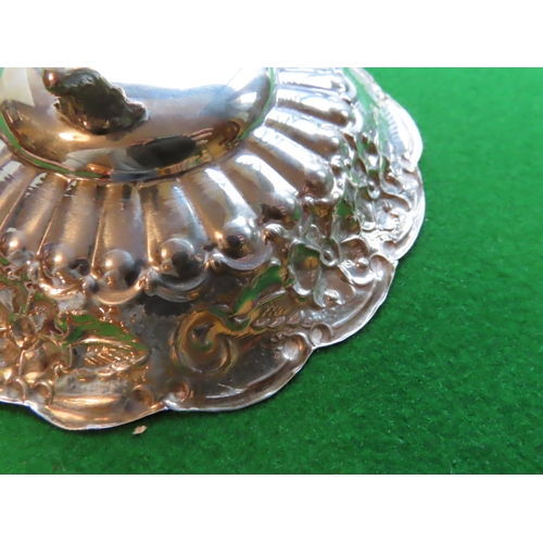 737 - Solid Silver Dish Repousse Decorated Approximately 6 Inches Wide