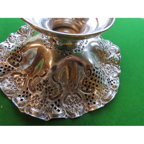 738 - Solid Silver Pedestal Dish on Circular Base Approximately 9 Inches Wide