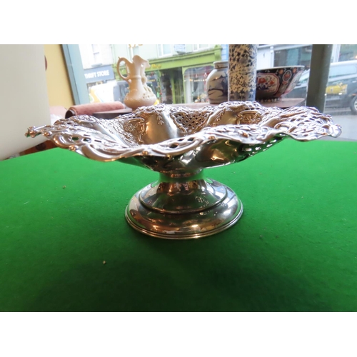 738 - Solid Silver Pedestal Dish on Circular Base Approximately 9 Inches Wide