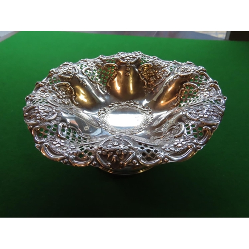 738 - Solid Silver Pedestal Dish on Circular Base Approximately 9 Inches Wide