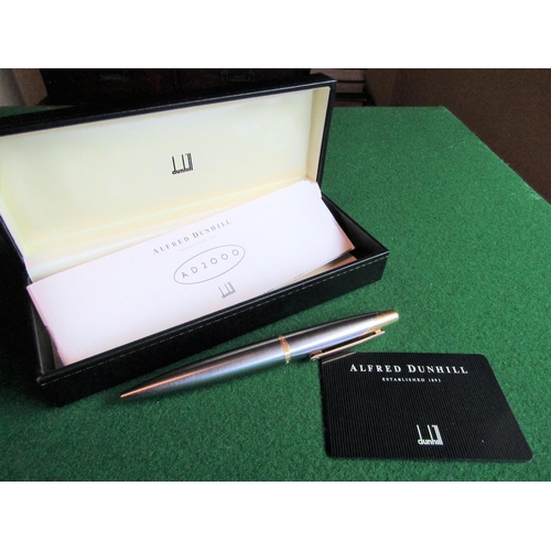 75 - Modern Alfred Dunhill Pen Circa 2000 contained within Original Presentation Case Brushed Steel Finis... 