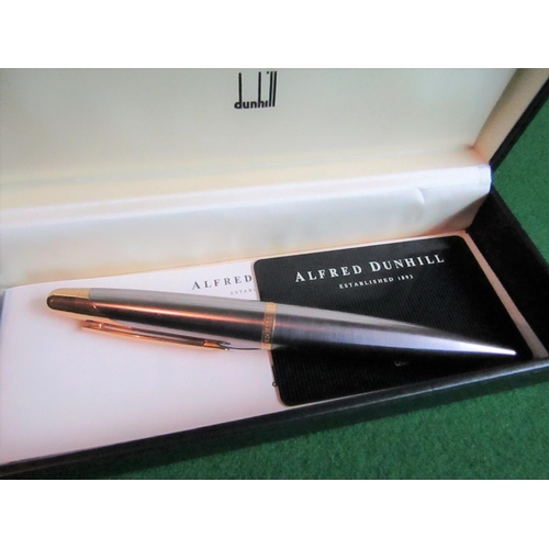 75 - Modern Alfred Dunhill Pen Circa 2000 contained within Original Presentation Case Brushed Steel Finis... 