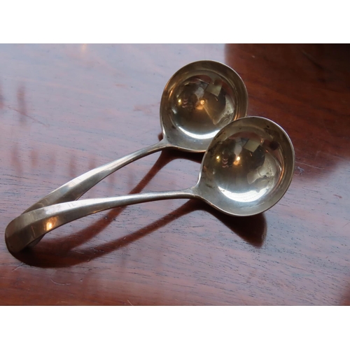 751 - Pair of Solid Silver Sauce Ladles Hallmarked 1971 Cooper Brothers & Sons