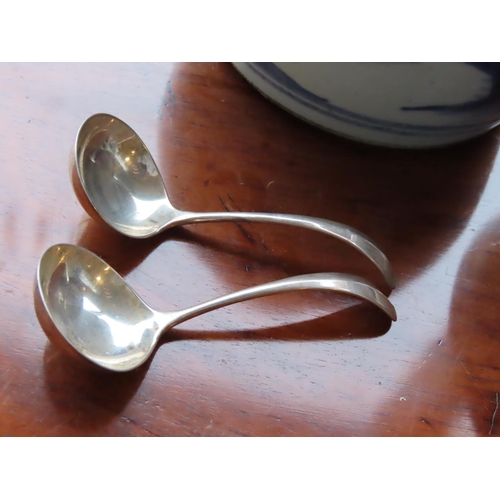 751 - Pair of Solid Silver Sauce Ladles Hallmarked 1971 Cooper Brothers & Sons