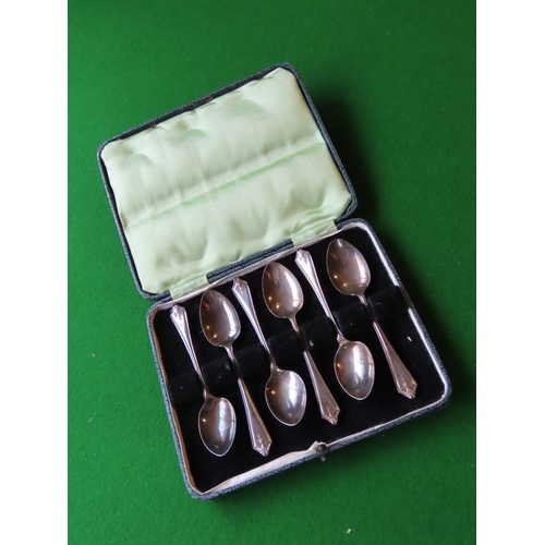 754 - Cased Solid Silver Set Teaspoons Dated 1979 Barker Brothers