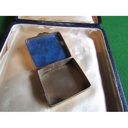 76 - Small Gilt Silver Snuff Box Set with Rectangular Lapis Lazuli Inset Top