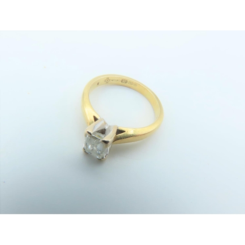 769 - 18 Carat Gold Mounted Millennium Diamond Ring 0.5 Carat Hallmarked 2000 by Goldsmith Ring Size J wit... 