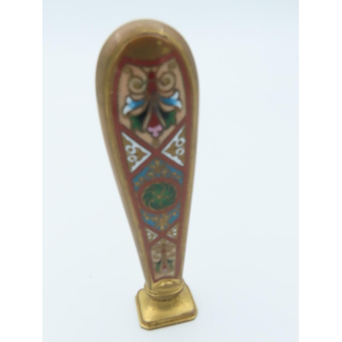 773 - Cloisonne Decorated Desk Seal with Incised Characters Approximately 4 Inches High