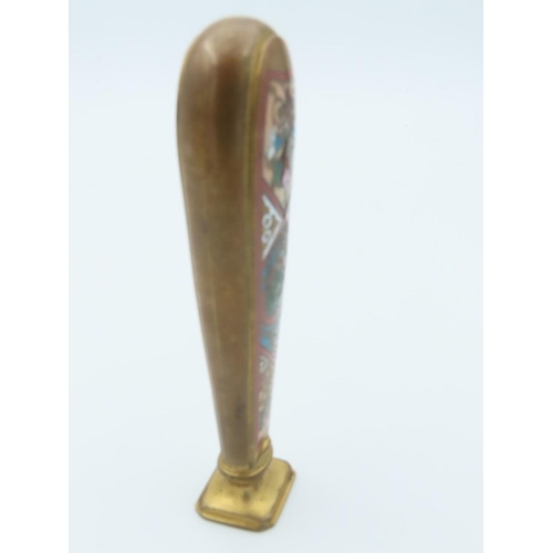 773 - Cloisonne Decorated Desk Seal with Incised Characters Approximately 4 Inches High