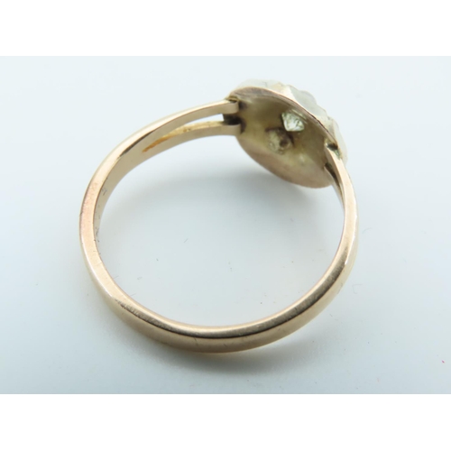 775 - Ladies Sea Pearl Cluster Ring Mounted on 9 Carat Yellow Gold Duet Band Ring Size M and a Half